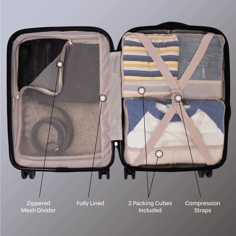 Jetstream 3-Piece Carry-On Luggage & Packing Cube Set