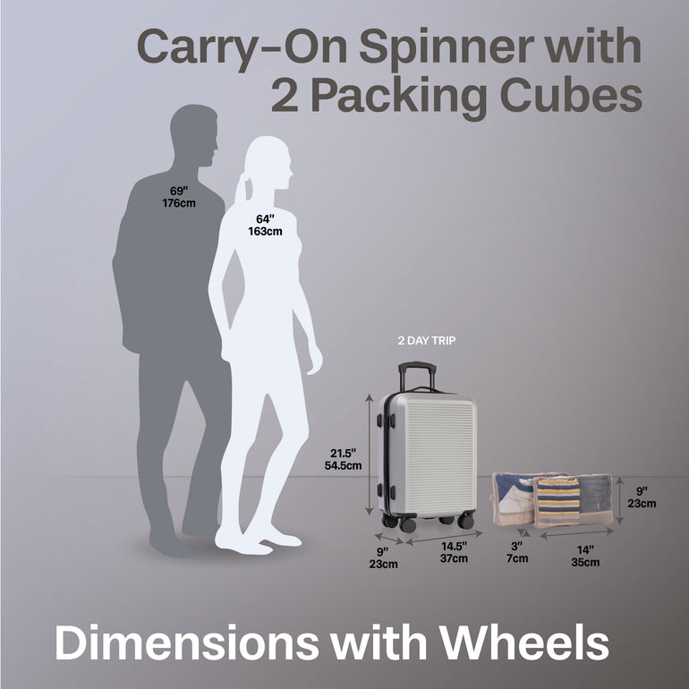 Jetstream 3-Piece Carry-On Luggage & Packing Cube Set