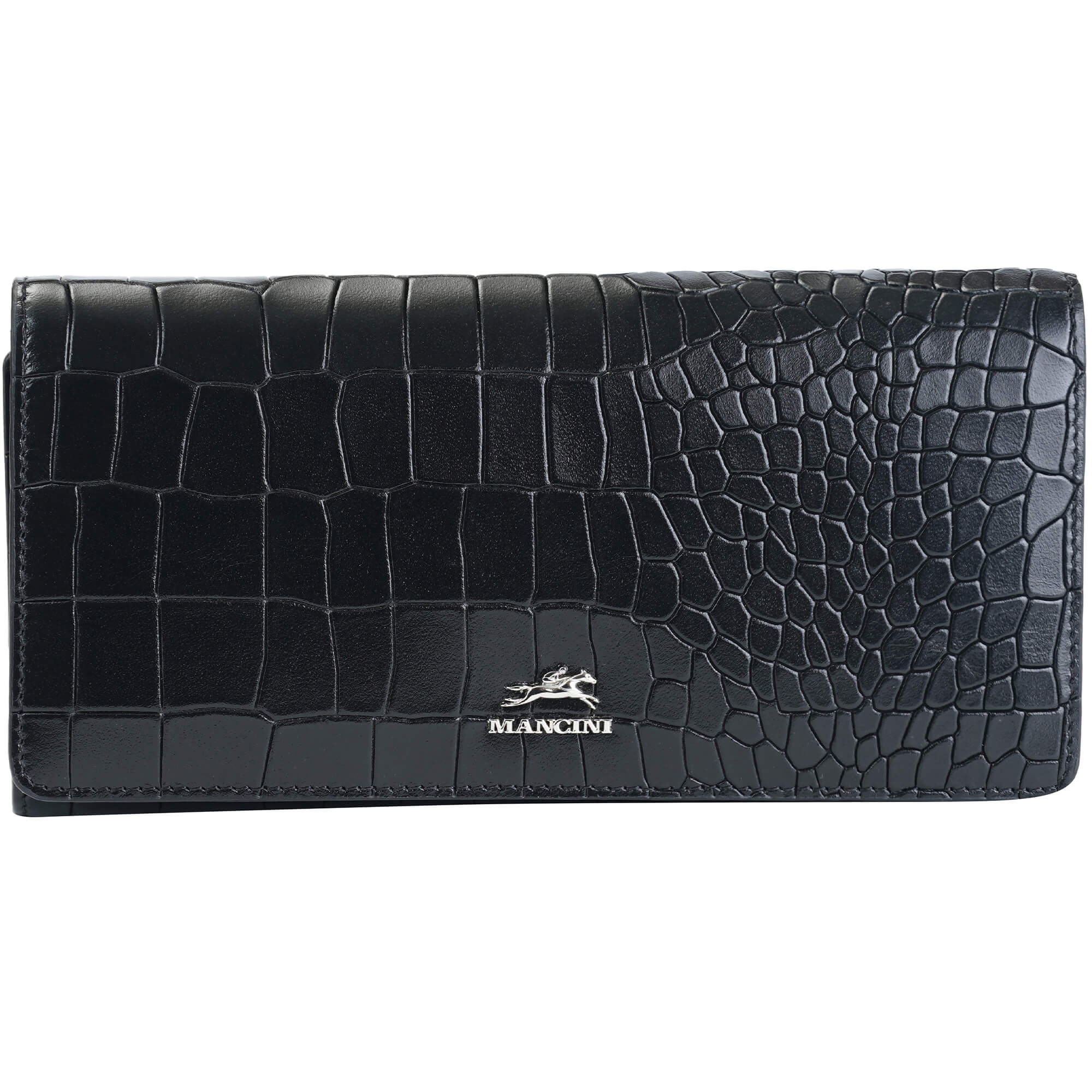 Mancini Croco2 Women’s Trifold Wallet with Enhanced RFID Security
