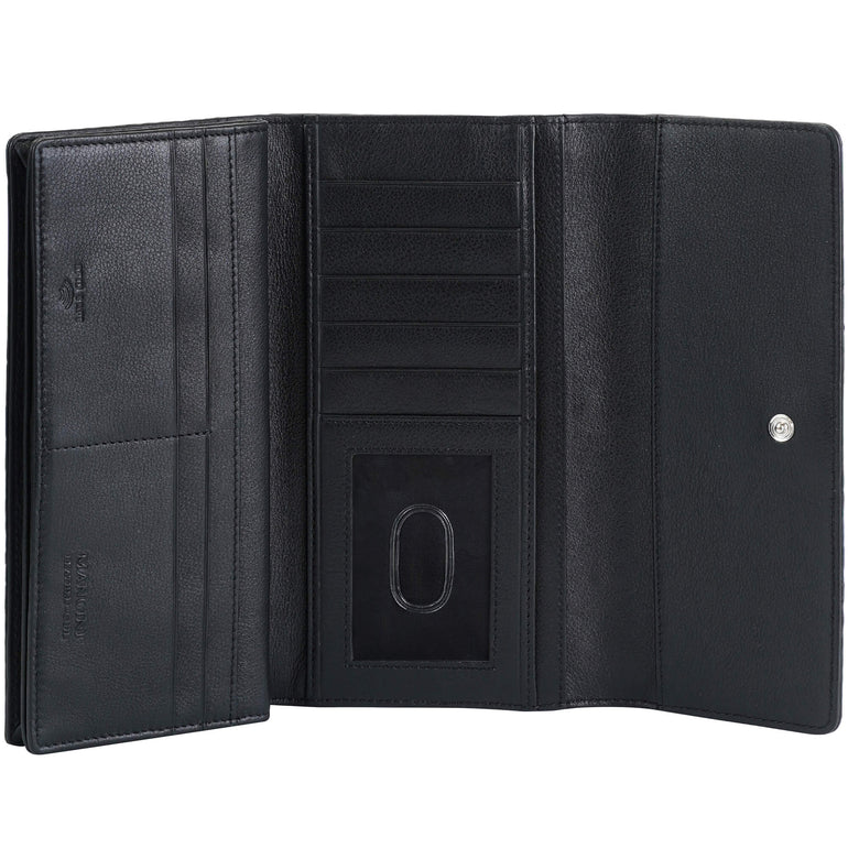 Mancini Croco2 Women’s quad fold Wallet with Enhanced RFID Security