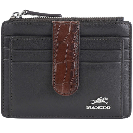 Mancini Croco2 Women’s Card Case with Enhanced RFID Protection