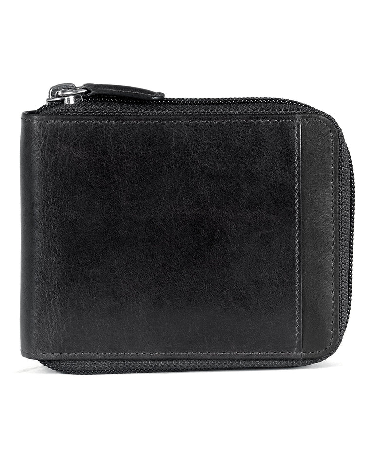 Mancini CASABLANCA Collection Men’s Zippered Wallet with Removable Passcase (RFID Secure)