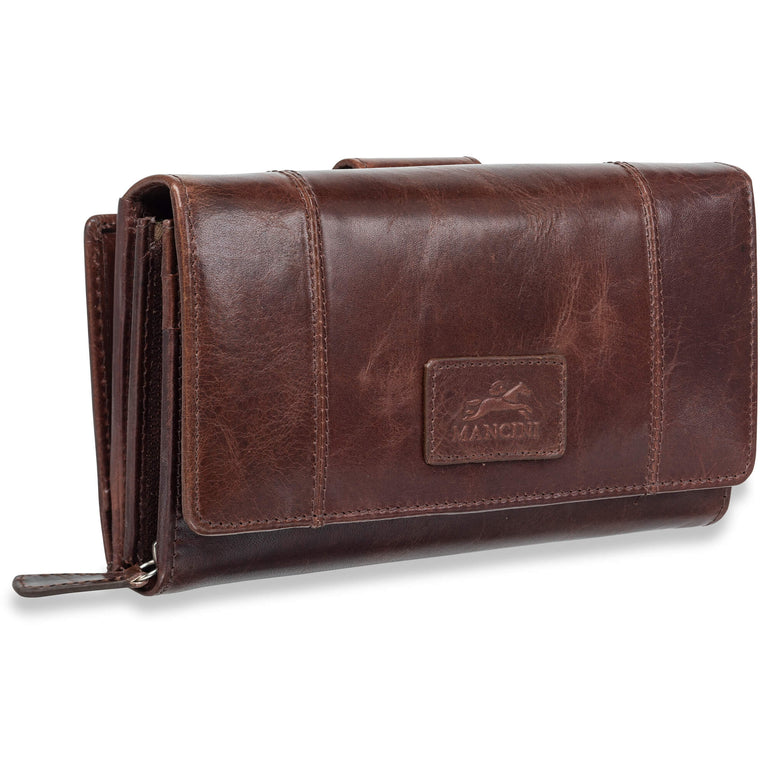 Mancini CASABLANCA Ladies' RFID Secure Medium Clutch Wallet