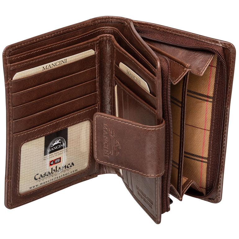 Mancini CASABLANCA Ladies' RFID Secure Medium Clutch Wallet