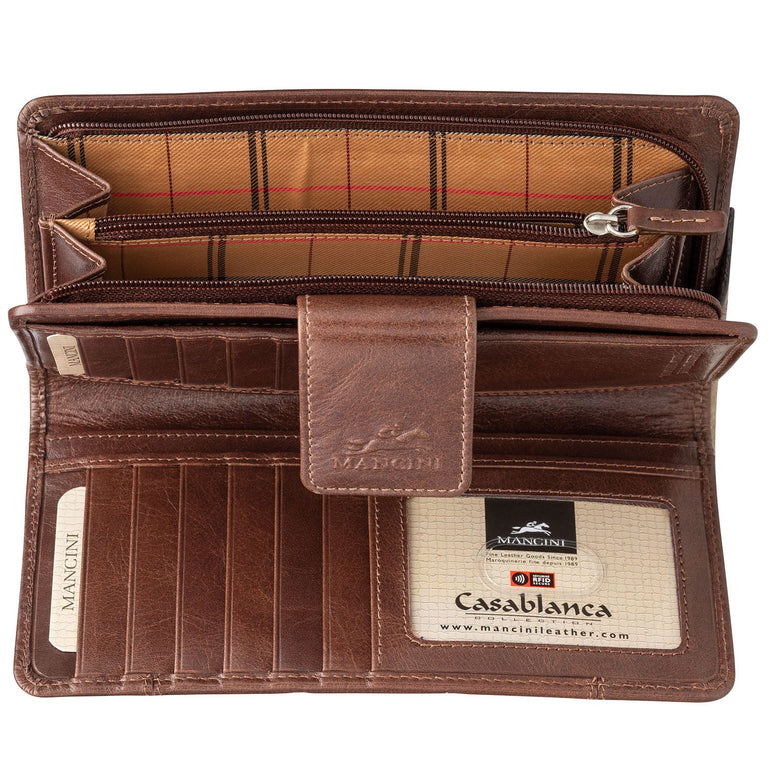 Mancini CASABLANCA Ladies' RFID Secure Clutch Wallet