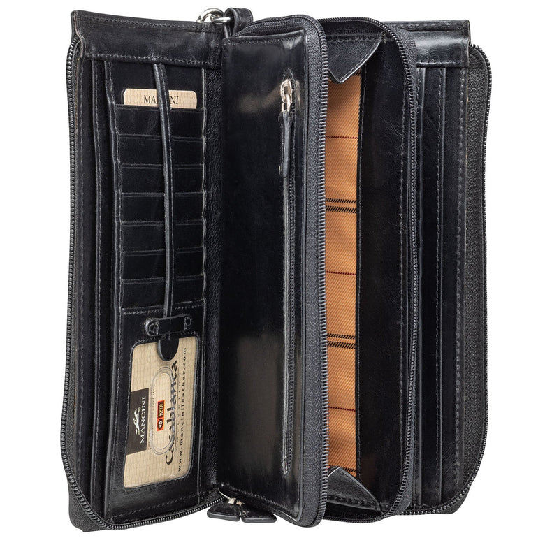 Mancini CASABLANCA Ladies` RFID Secure Trifold Wallet