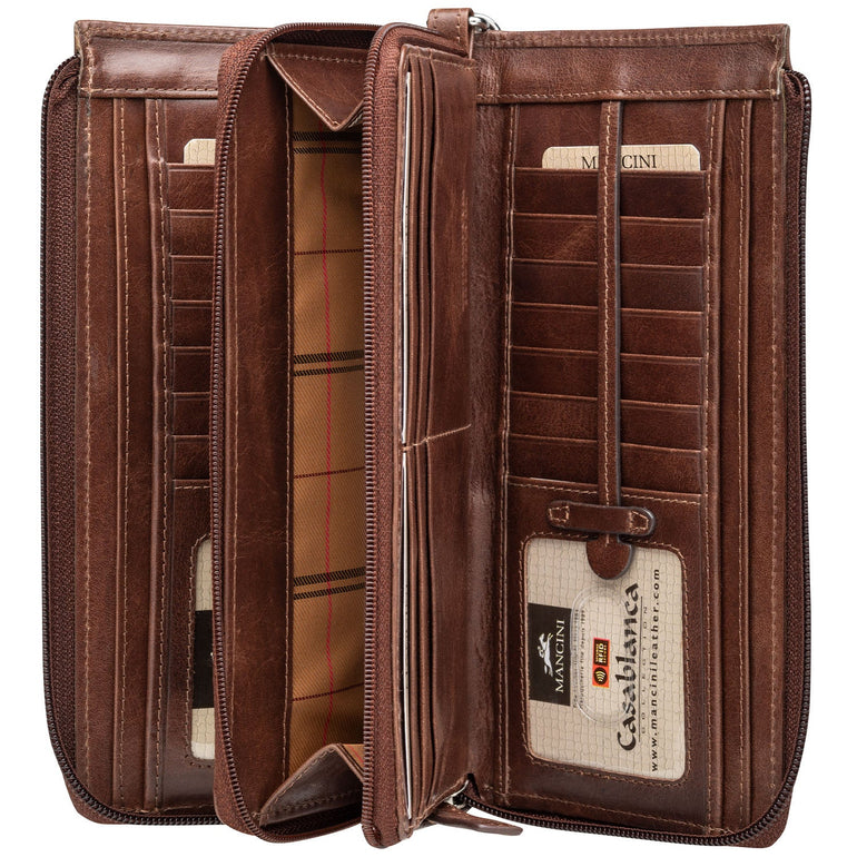 Mancini CASABLANCA Ladies` RFID Secure Trifold Wallet