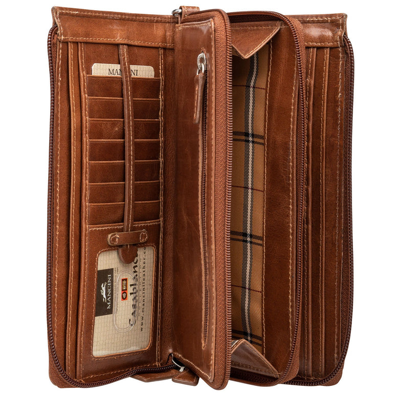 Mancini CASABLANCA Ladies` RFID Secure Trifold Wallet