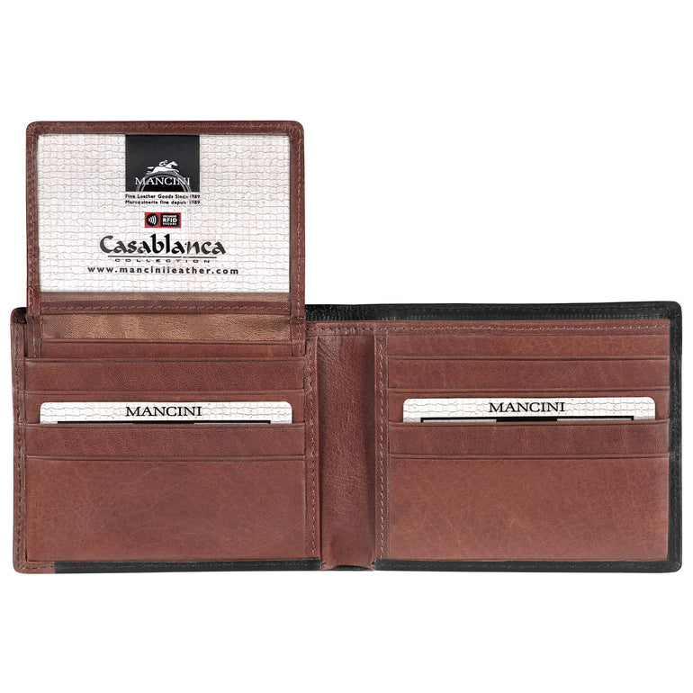 Mancini CASABLANCA Collection Men’s Billfold with Removable Passcase (RFID Secure)