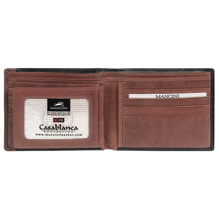 Mancini CASABLANCA Collection Men’s Billfold with Removable Passcase (RFID Secure)