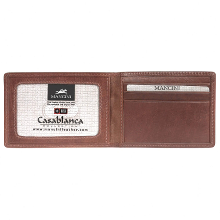 Mancini CASABLANCA Collection Men’s Billfold with Removable Passcase (RFID Secure)