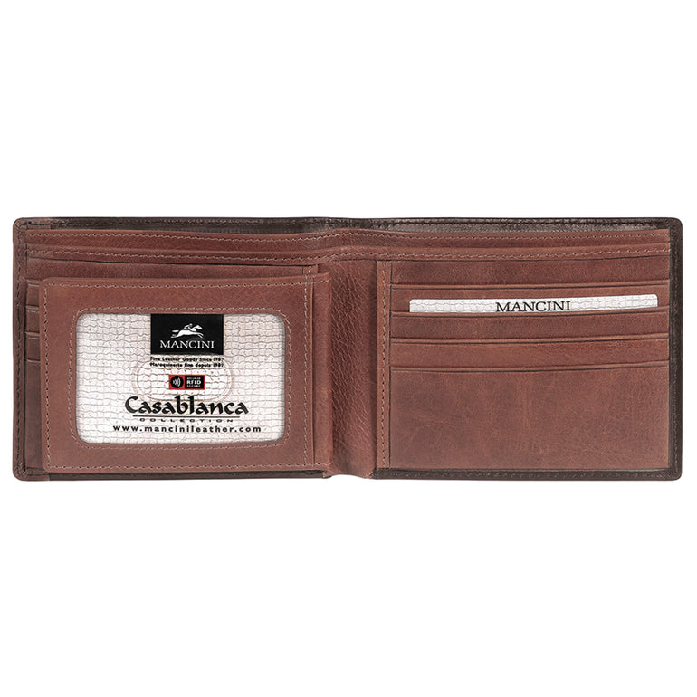 Mancini CASABLANCA Collection Men’s Billfold with Removable Passcase (RFID Secure)