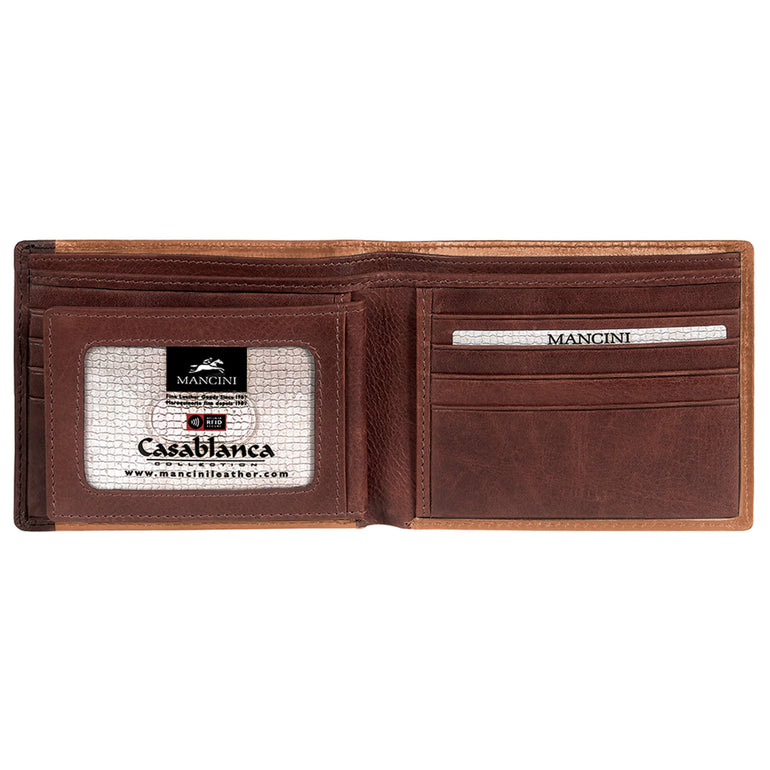 Mancini CASABLANCA Collection Men’s Billfold with Removable Passcase (RFID Secure)