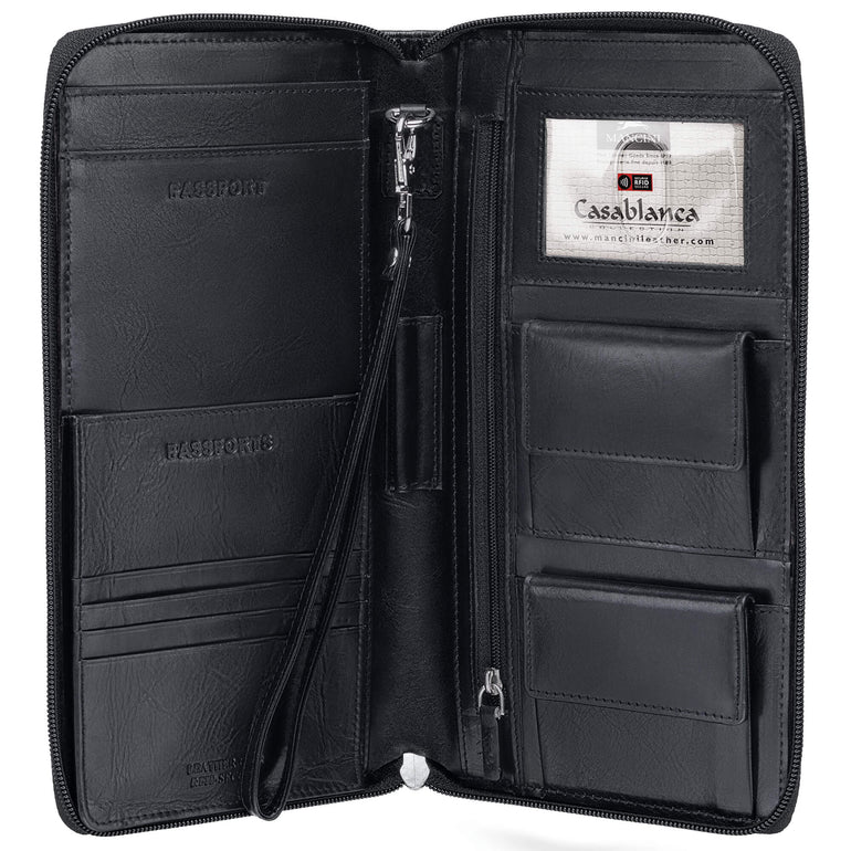 Mancini CASABLANCA RFID Secure Deluxe Passport / Travel Organizer
