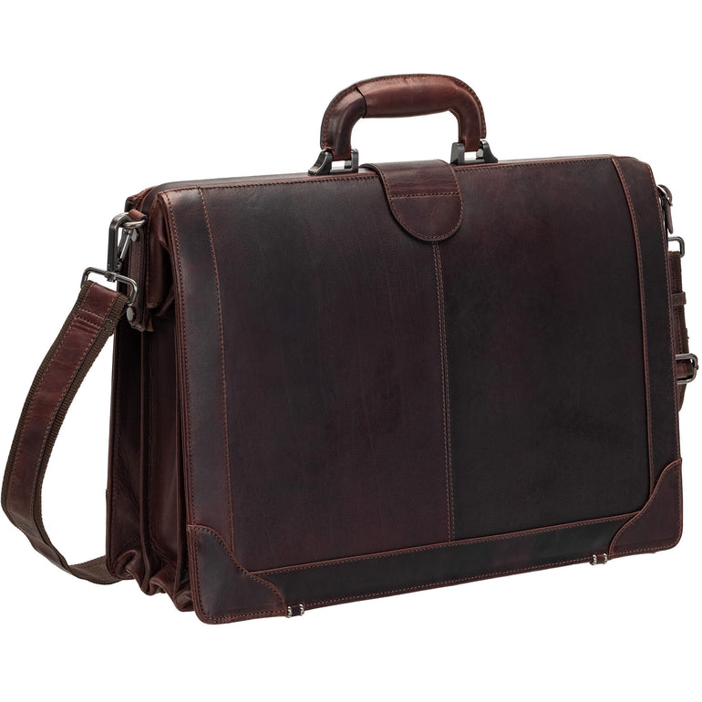 Mancini Buffalo Luxurious Litigator Briefcase Pocket for 17.3” Laptop