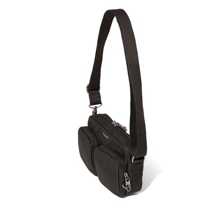 Baggallini Securtex Anti-Theft Treasure Crossbody - Charcoal