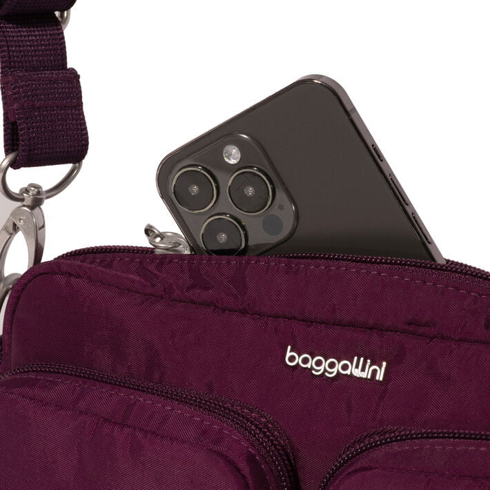 Baggallini Securtex Anti-Theft Treasure Crossbody - Mulberry