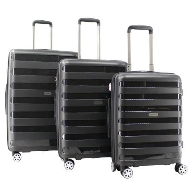 Air Canada Eerie Hardside 3 Piece Luggage Set - Black