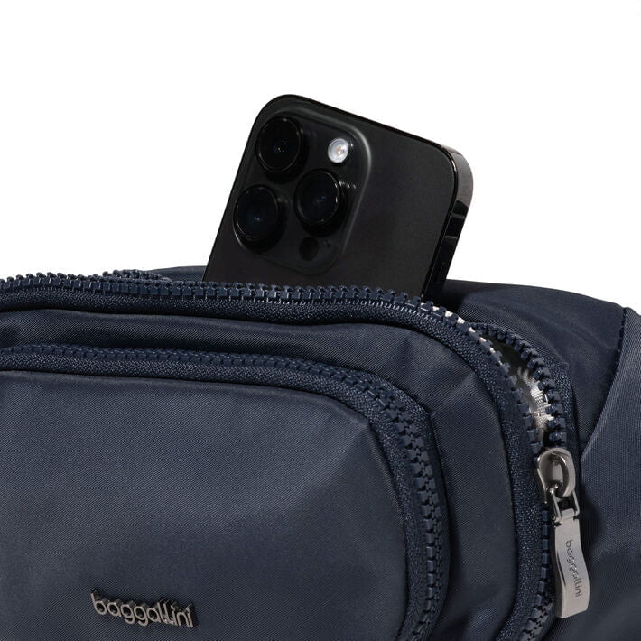 Baggallini On The Go Belt Bag Waist Pack - French Navy Twill