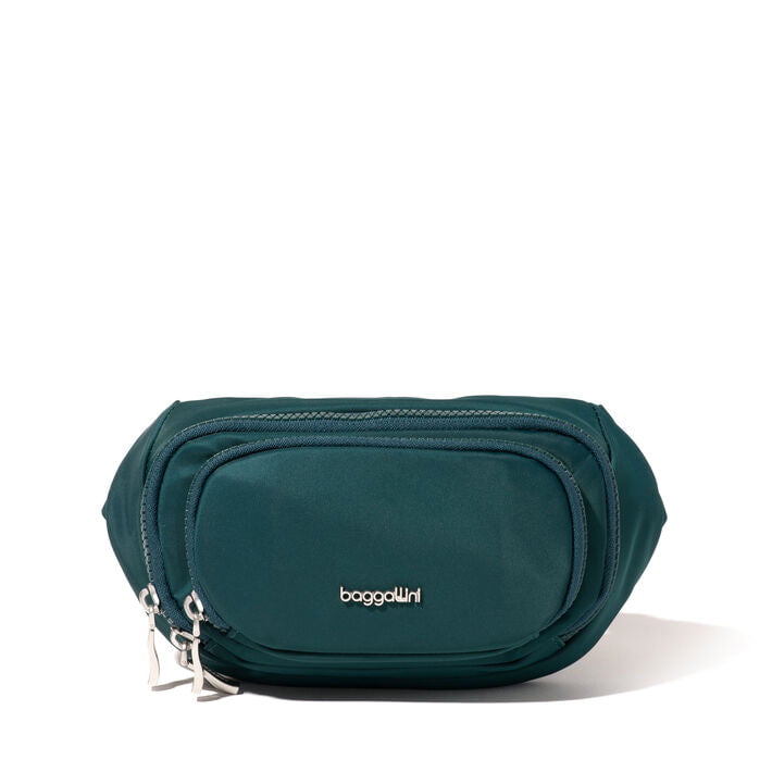 Baggallini On The Go Belt Bag Waist Pack - Emerald Twill