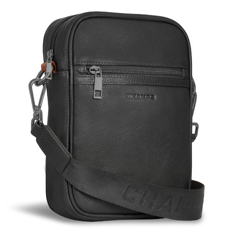 Champs Onyx Leather Vertical Cross-Body Bag