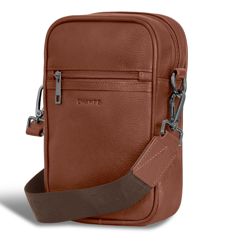 Champs Onyx Leather Vertical Cross-Body Bag