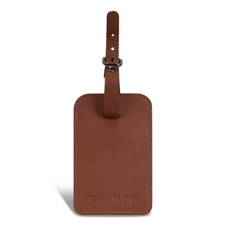 Champs Onyx Leather Luggage Tags