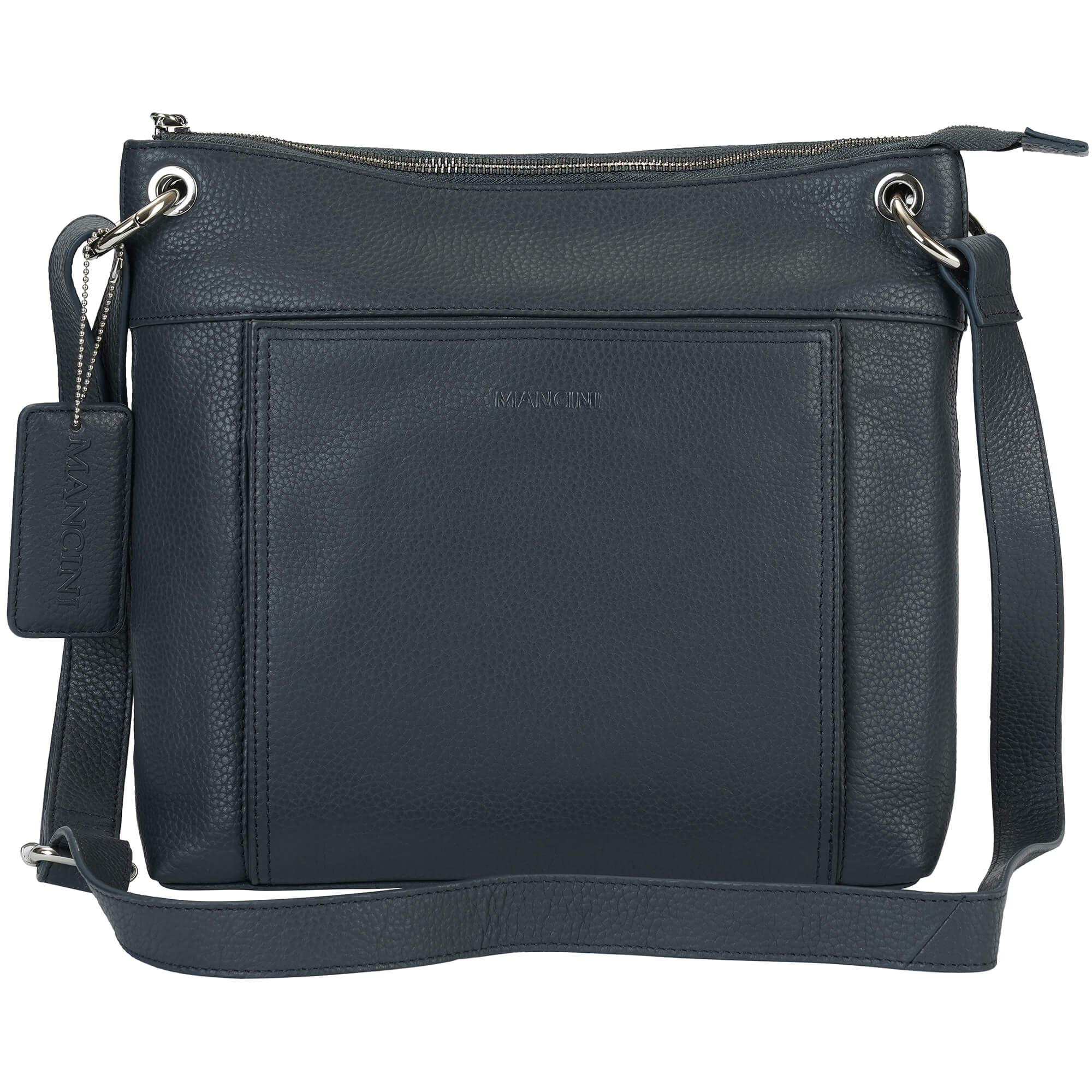 Mancini Pebbled Trish Crossbody Handbag with Organizer