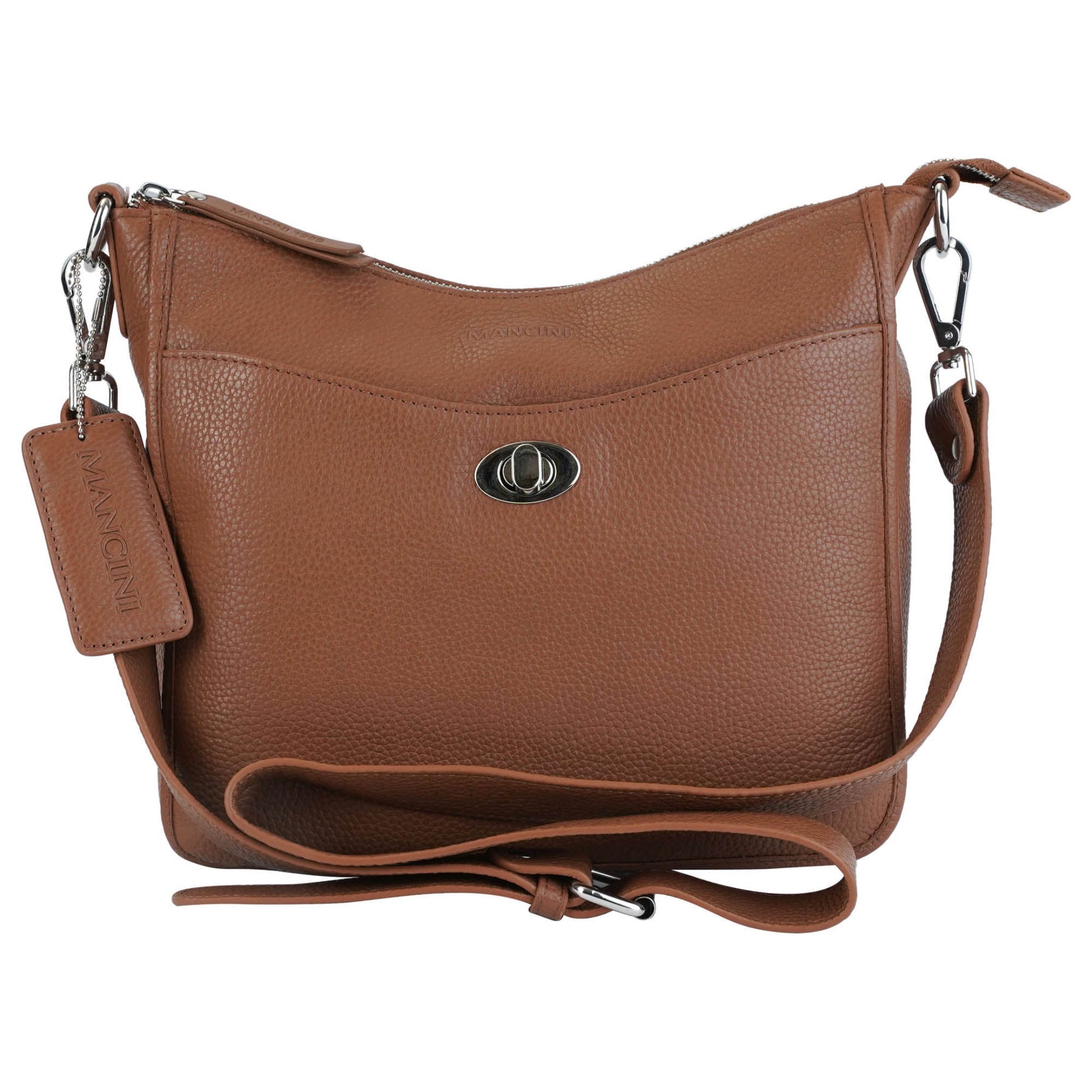 Mancini Pebbled Elizabeth Crossbody Handbag