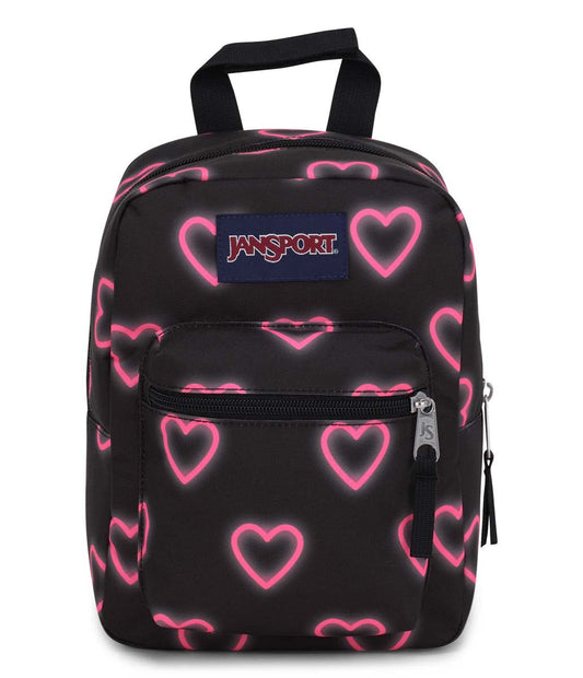 JanSport Big Break Lunch Bag - Happy Hearts Black