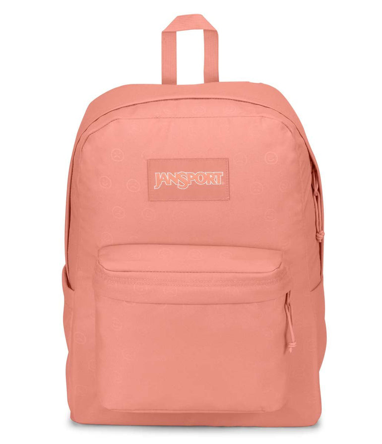 JanSport SuperBreak Plus FX Backpack - Happy And Sad Pink