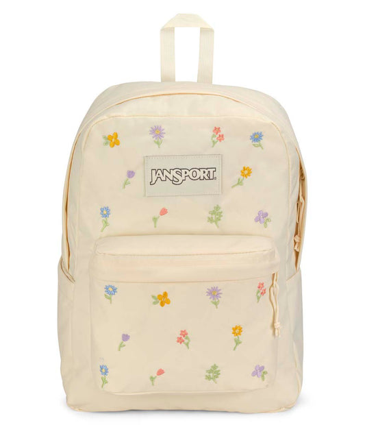 JanSport SuperBreak Plus FX Backpack - Embroidered Blossom Neon