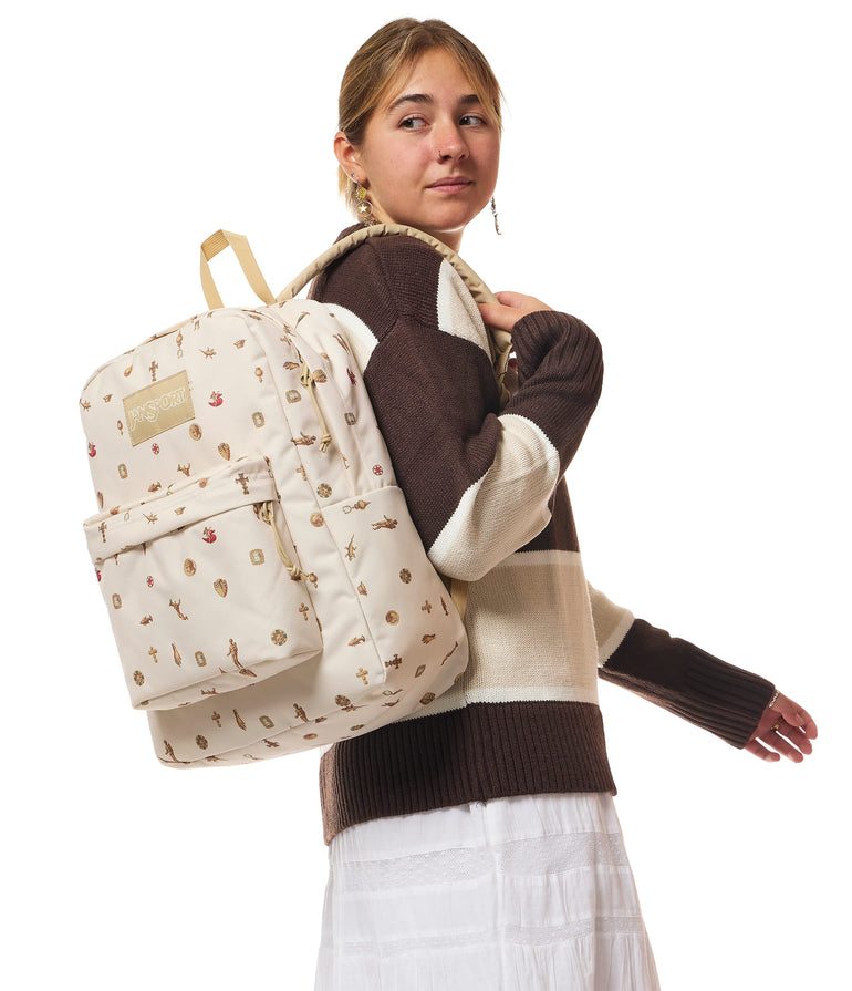 JanSport SuperBreak Plus Backpack - Gilded Relics Moon Flower