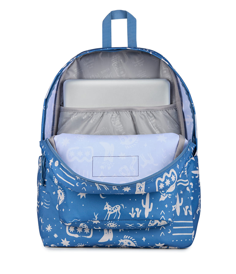 JanSport SuperBreak Plus Backpack - Yeehaw and Horses Elemental Blue