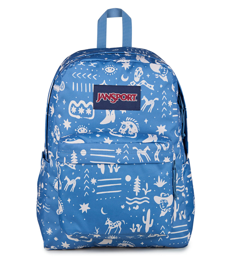 JanSport SuperBreak Plus Backpack - Yeehaw and Horses Elemental Blue