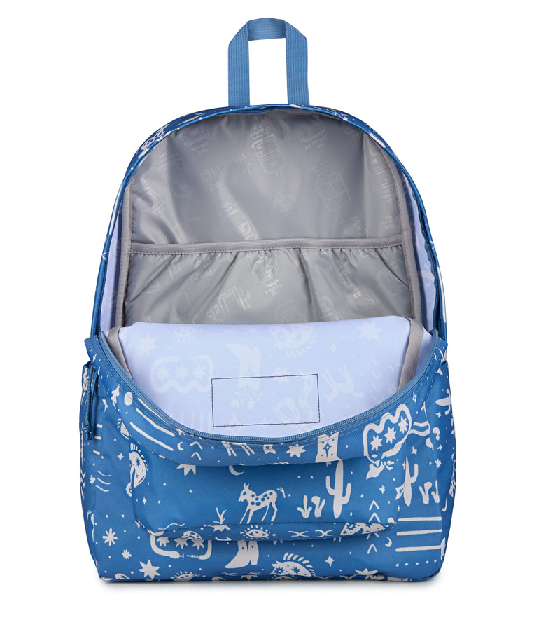 JanSport SuperBreak Plus Backpack - Yeehaw and Horses Elemental Blue