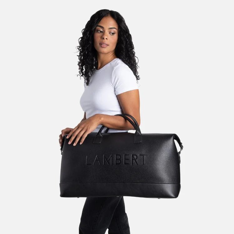 Lambert The June - Black Vegan Leather Travel Bag