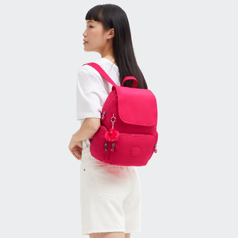 Kipling City Zip Small Backpack - Confetti Pink