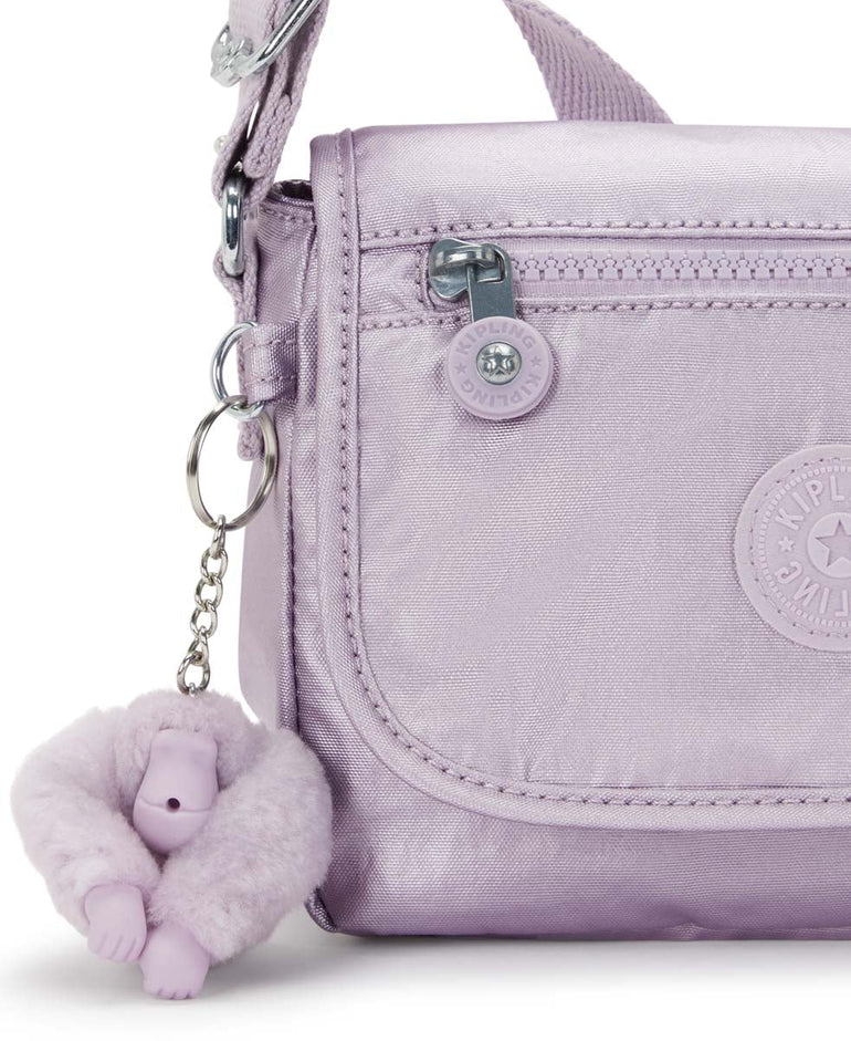 Kipling Sabian Metallic Crossbody Mini Bag - Lilac Moon Metallic
