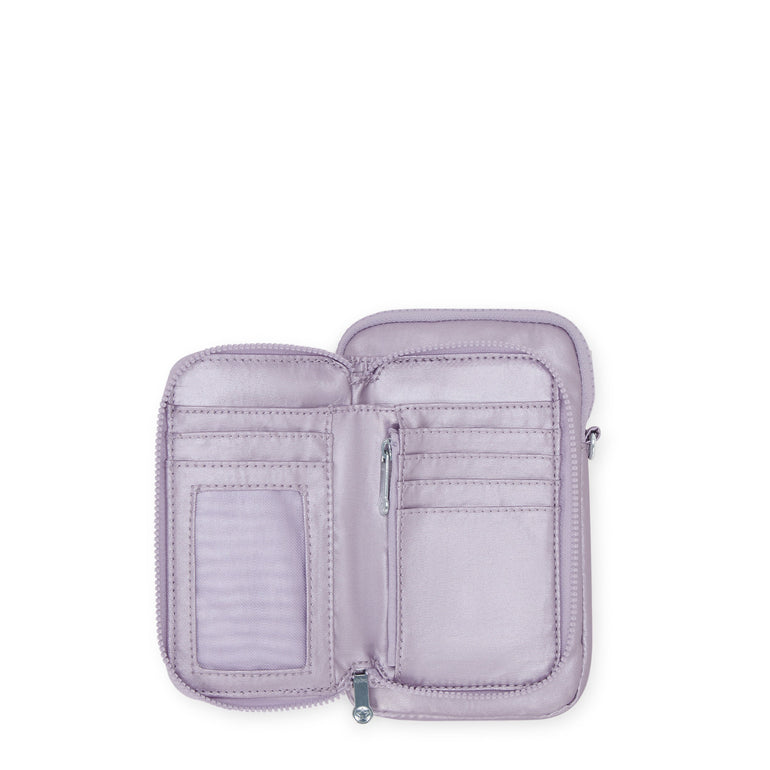 Kipling Telmo Metallic Wallet Crossbody Bag - Lilac Moon Metallic