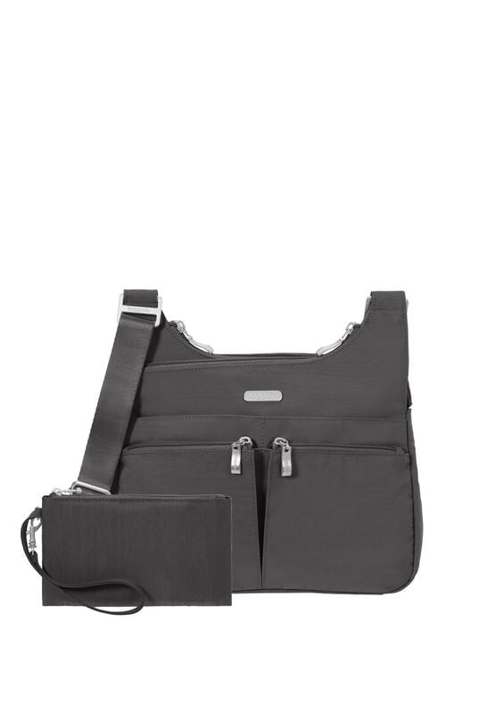 Baggallini Cross Over Crossbody With RFID - Charcoal