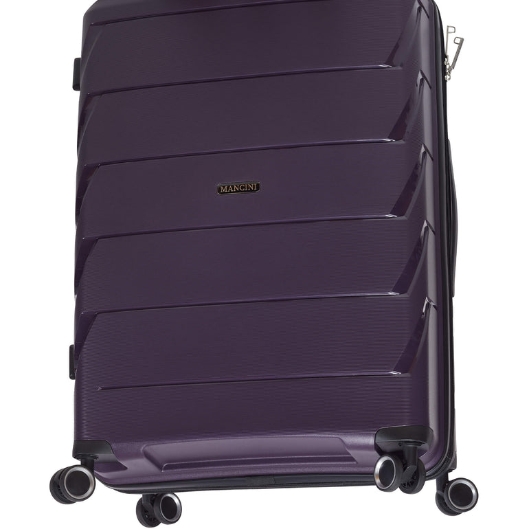 Mancini Melbourne Collection Expandable Polypropylene Spinner Luggage 2-Piece Set