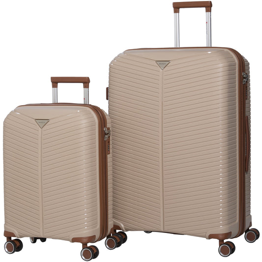 Mancini St. Lucia Collection Polypropylene Spinner Luggage 2-Piece Set (Carry-On & Large)