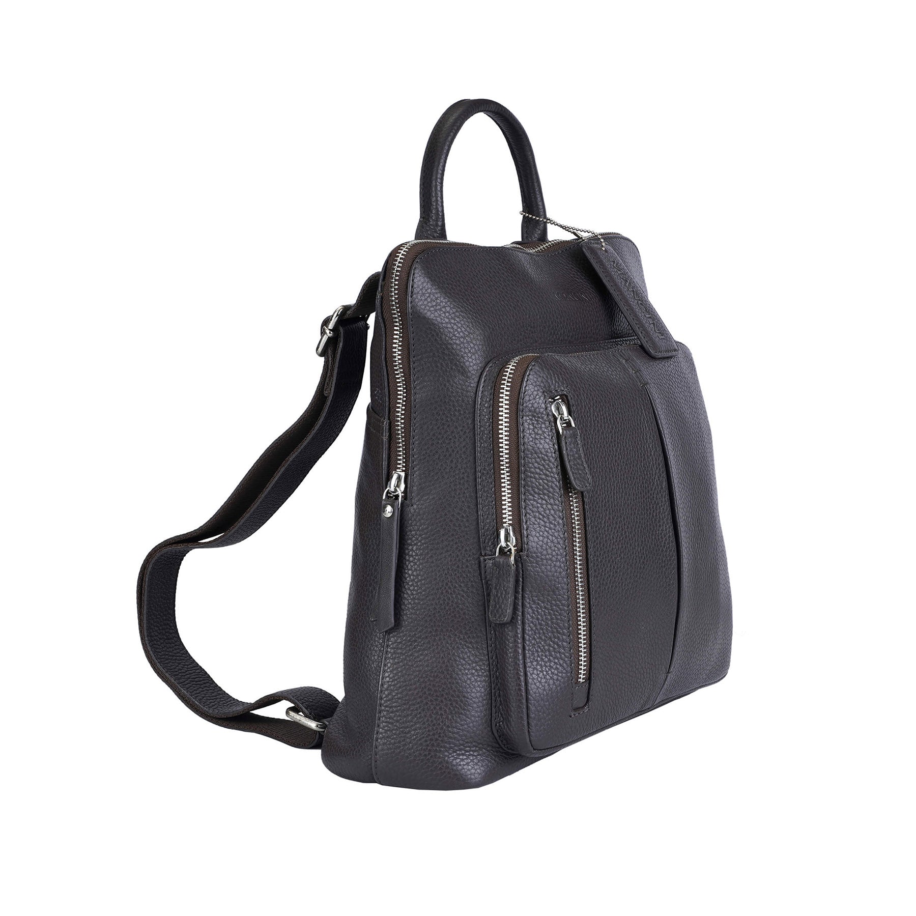Mancini Pebbled Brigette Leather Backpack