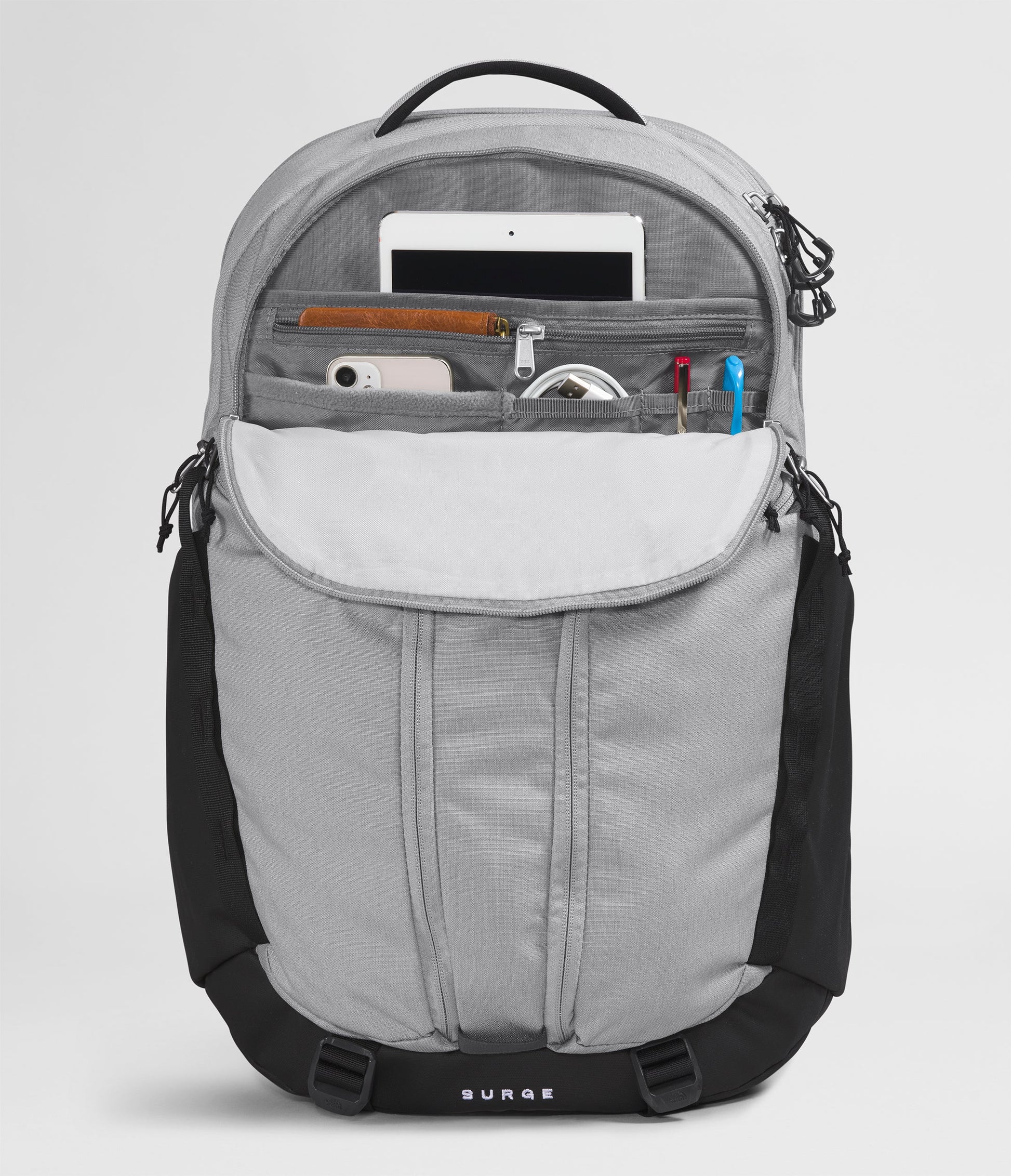 The North Face Surge Backpack - Meld Grey Dark Heather/TNF Black