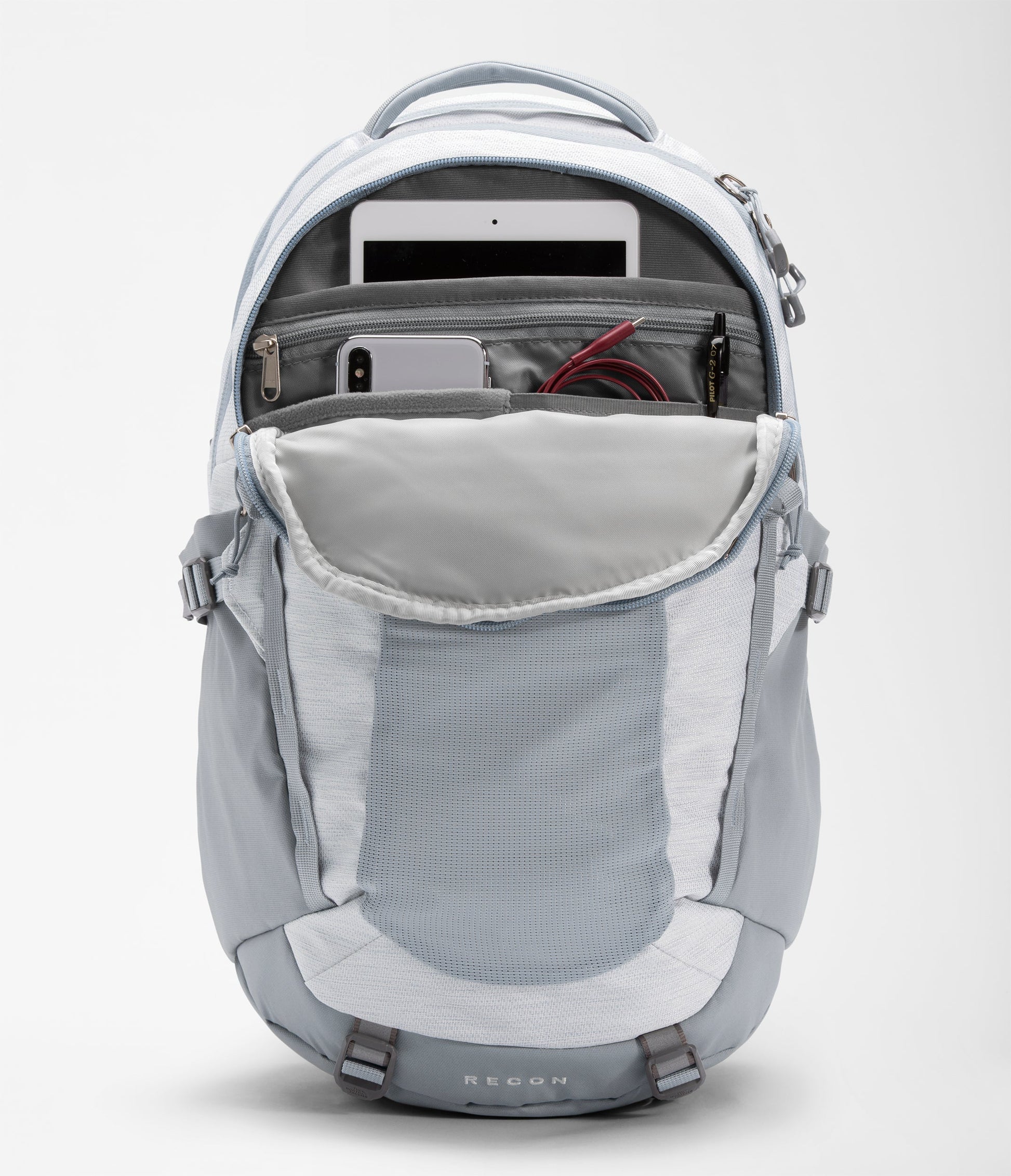 The North Face Women's Recon Backpack - TNF White Metallic Melange/Mid Grey