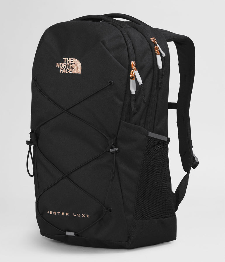 The North Face Women's Jester Luxe Backpack - TNF Black/Burnt Coral Metallic