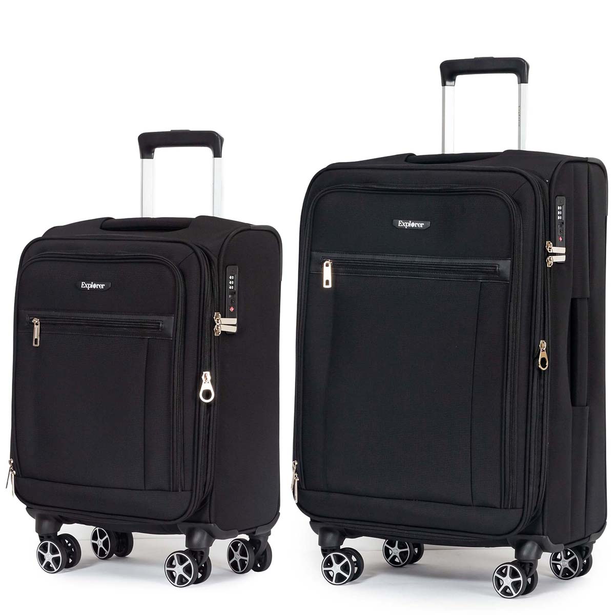 Explorer Onyx Expandable 2-Piece Luggage Set (Carry-On & Medium)