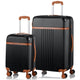 Champs Vintage Expandable 2-Piece Luggage Set (Carry-On & Large)