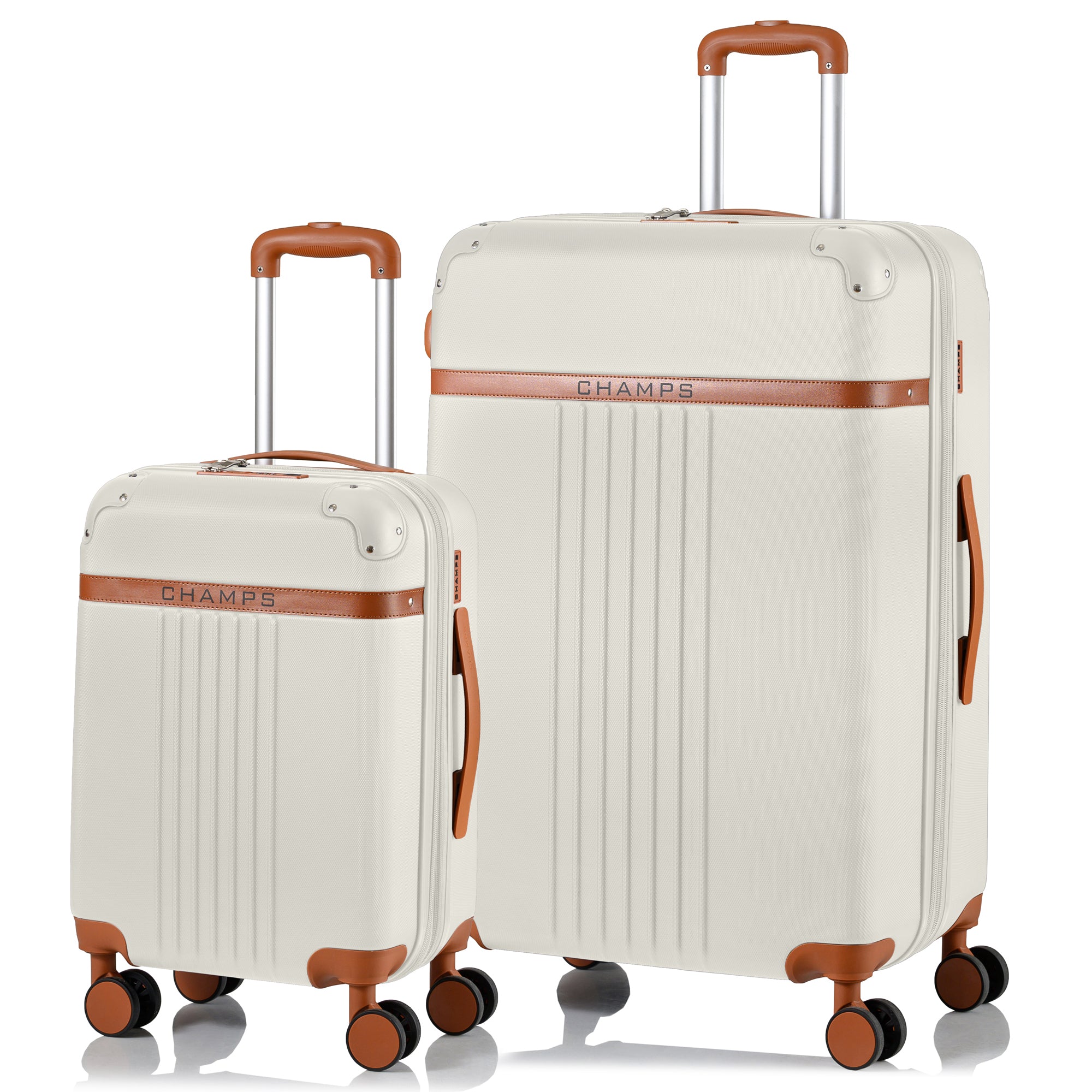 Champs Vintage Expandable 2-Piece Luggage Set (Carry-On & Large)
